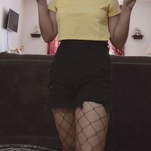 Black demin short